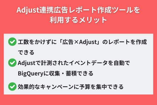 Adjust連携広告レポート作成ツールを利用するメリット
